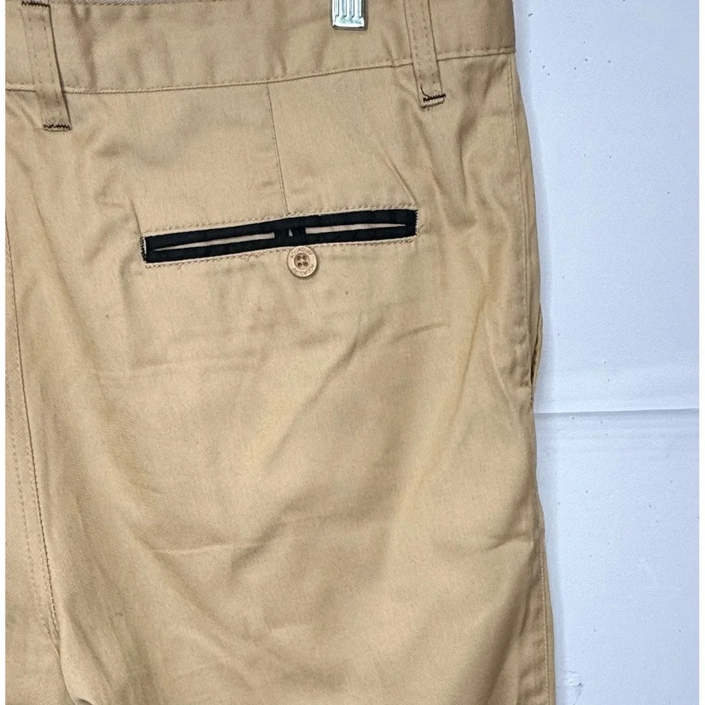 AQUASURF Chino Shorts Mens Sz 36 Tan Khaki‎ Contrast Trim Twill Preppy Vacation